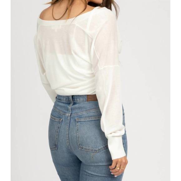 NEW MABLE layered attached knit top in white - Picture 5 of 6